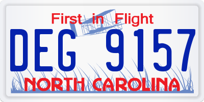NC license plate DEG9157