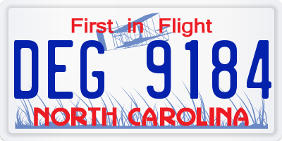 NC license plate DEG9184