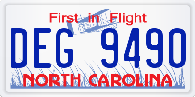 NC license plate DEG9490