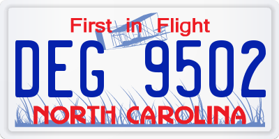 NC license plate DEG9502