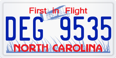 NC license plate DEG9535