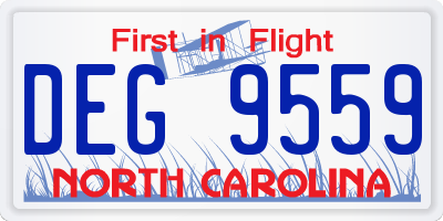 NC license plate DEG9559