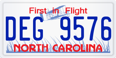 NC license plate DEG9576