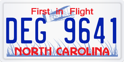 NC license plate DEG9641