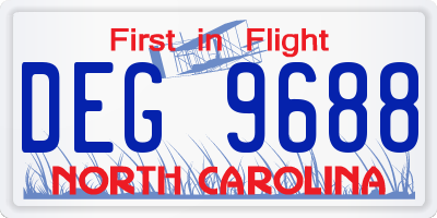 NC license plate DEG9688