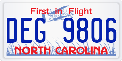 NC license plate DEG9806