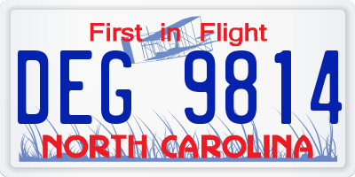 NC license plate DEG9814