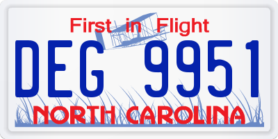 NC license plate DEG9951