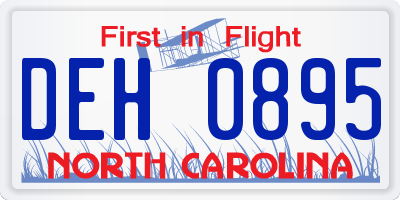 NC license plate DEH0895