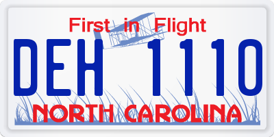 NC license plate DEH1110