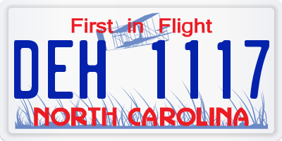 NC license plate DEH1117