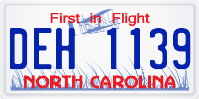 NC license plate DEH1139