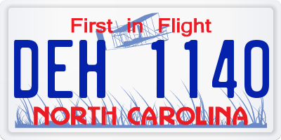 NC license plate DEH1140