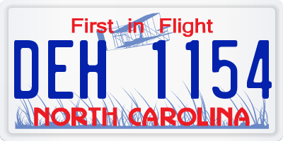 NC license plate DEH1154