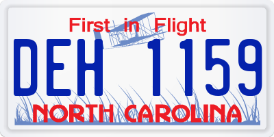 NC license plate DEH1159