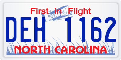 NC license plate DEH1162