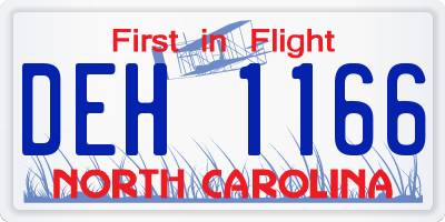 NC license plate DEH1166