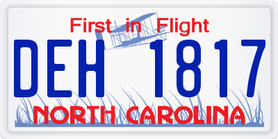 NC license plate DEH1817