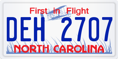 NC license plate DEH2707