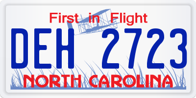NC license plate DEH2723