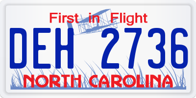 NC license plate DEH2736