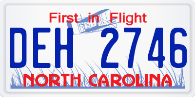 NC license plate DEH2746