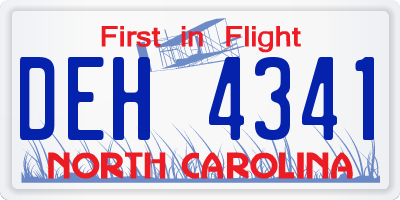 NC license plate DEH4341