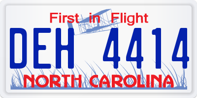 NC license plate DEH4414