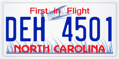NC license plate DEH4501