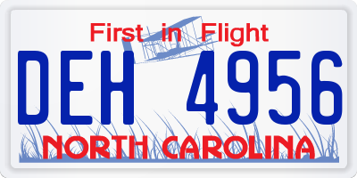 NC license plate DEH4956