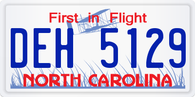 NC license plate DEH5129