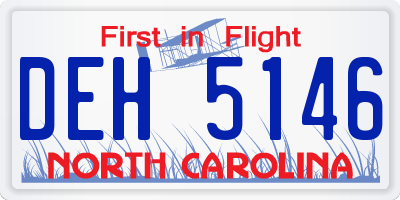 NC license plate DEH5146