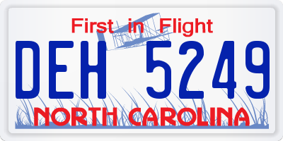 NC license plate DEH5249