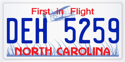 NC license plate DEH5259