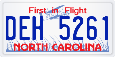 NC license plate DEH5261