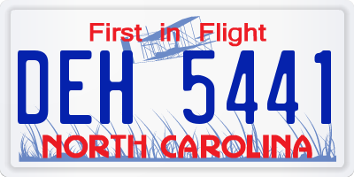 NC license plate DEH5441