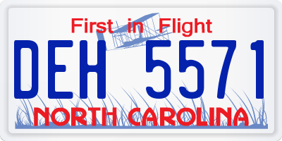 NC license plate DEH5571