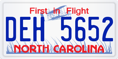 NC license plate DEH5652