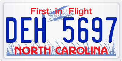 NC license plate DEH5697