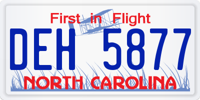 NC license plate DEH5877