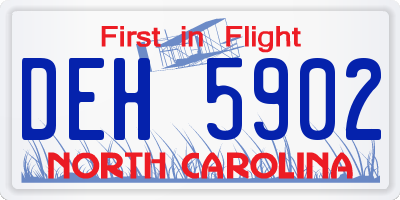 NC license plate DEH5902