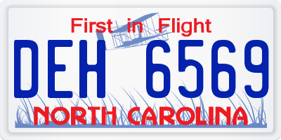 NC license plate DEH6569