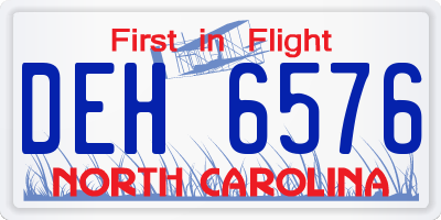 NC license plate DEH6576