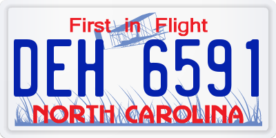 NC license plate DEH6591