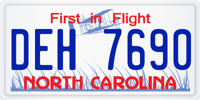 NC license plate DEH7690