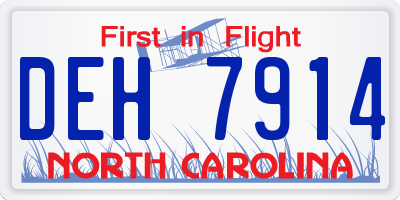 NC license plate DEH7914