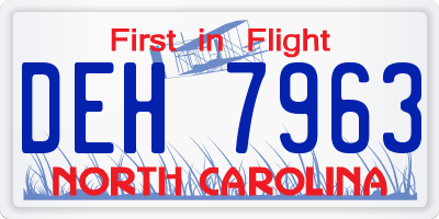 NC license plate DEH7963