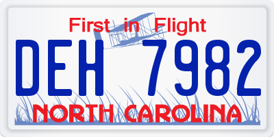 NC license plate DEH7982