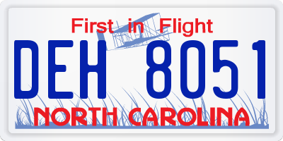 NC license plate DEH8051