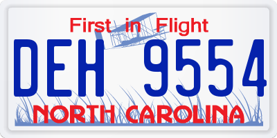 NC license plate DEH9554